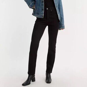 Levi's 724 High Rise Straight Leg Black Jeans Size 27